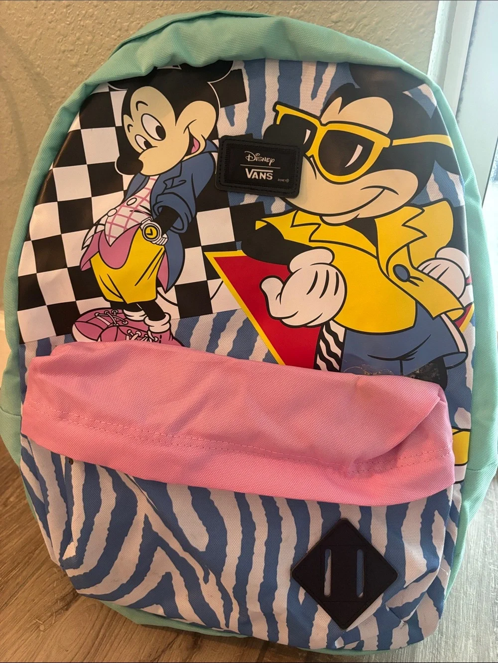 Kids Vans Mint, Pink & Yellow Mickey Backpack